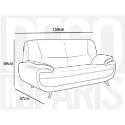 Canapé 2 Places Design Gris Et Blanc MARITA -VIDAXL || Songmics Soldes 26096660 3