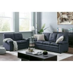 Canapé 2 Places En Tissu Gris FENIX -VIDAXL || Songmics Soldes 26096662 3