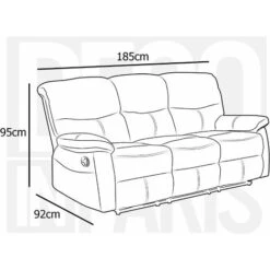 Canapé 3 Places Relax Gris JOEY -VIDAXL || Songmics Soldes 26097355 4