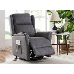 Fauteuil Releveur Relax En Tissu Gris à Commande électrique PETER -VIDAXL || Songmics Soldes 26097421 3