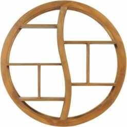Étagère Murale Yin Yang 80x17,5x80 Cm Bois De Teck Massif VidaXL -VIDAXL || Songmics Soldes 26523033 2