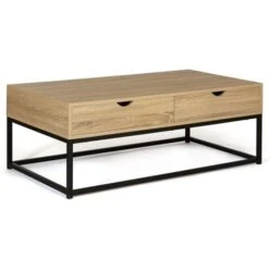 Table Basse 2 Tiroirs DETROIT 110 Cm Design Industriel