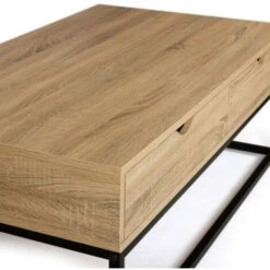 Table Basse 2 Tiroirs DETROIT 110 Cm Design Industriel -VIDAXL || Songmics Soldes 26622990 3