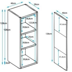 Vitrine Avec Pieds 2 Cm Avec LED 1 Porte Meuble De Rangement Avec Pieds 40 X 128 X 29cm Noir Et Blanc Finition Brillante 3 Compartiments Modèle Luke V3 -VIDAXL || Songmics Soldes 26658323 4