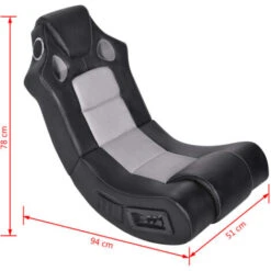 Fauteuil à Bascule à Enceinte Noir Et Gris Similicuir VidaXL -VIDAXL || Songmics Soldes 2707277 3