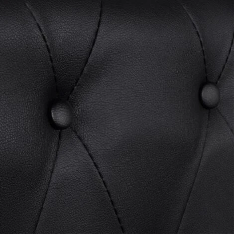 Canapé Chesterfield à 3 Places Cuir Synthétique Noir VidaXL 6 Canapé Chesterfield à 3 Places Cuir Synthétique Noir VidaXL – Image 4