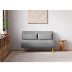 Banquette Convertible 2 Places En Tissu Gris TONKA -VIDAXL || Songmics Soldes 27200861 3