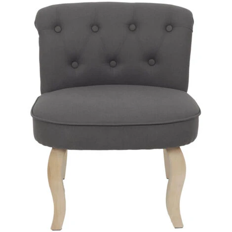 NORA - Fauteuil Avec Dossier Capitonné Coloris Gris 4 NORA - Fauteuil Avec Dossier Capitonné Coloris Gris – Image 2