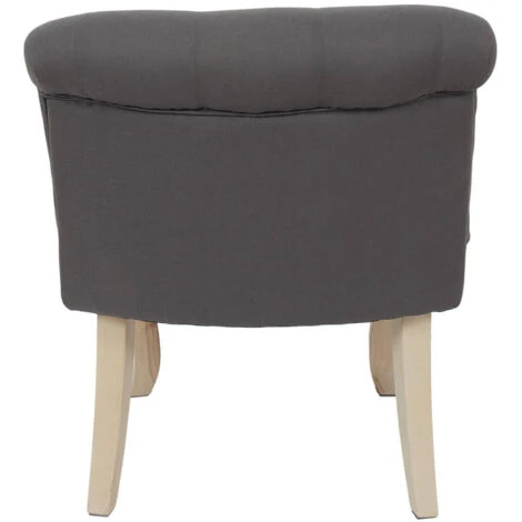 NORA - Fauteuil Avec Dossier Capitonné Coloris Gris 6 NORA - Fauteuil Avec Dossier Capitonné Coloris Gris – Image 4