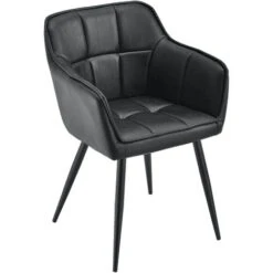 Fauteuil De Salon Birmingham Imitation Velours 79x56x54 Cm Noir [en.casa] -VIDAXL || Songmics Soldes 27572120 2
