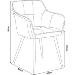 Fauteuil De Salon Birmingham Imitation Velours 79x56x54 Cm Noir [en.casa] -VIDAXL || Songmics Soldes 27572120 3