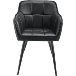 Fauteuil De Salon Birmingham Imitation Velours 79x56x54 Cm Noir [en.casa] -VIDAXL || Songmics Soldes 27572120 4