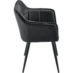 Fauteuil De Salon Birmingham Imitation Velours 79x56x54 Cm Noir [en.casa] -VIDAXL || Songmics Soldes 27572120 5