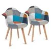 Lot De 2 Fauteuils Scandinaves SARA Motifs Patchworks Multi-couleurs 1 Lot De 2 Fauteuils Scandinaves SARA Motifs Patchworks Multi-couleurs -VIDAXL || Songmics Soldes 27598081 1