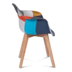 Lot De 2 Fauteuils Scandinaves SARA Motifs Patchworks Multi-couleurs -VIDAXL || Songmics Soldes 27598081 5