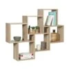 Etagère Murale Double Position LUCAS Bois Façon Hêtre -VIDAXL || Songmics Soldes 27644611 1