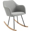 HOMCOM Fauteuil à Bascule Rocking Chair Grand Confort Accoudoirs Assise Dossier Garnissage Mousse Haute Densité Lin Gris -VIDAXL || Songmics Soldes 27741029 1