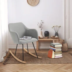 HOMCOM Fauteuil à Bascule Rocking Chair Grand Confort Accoudoirs Assise Dossier Garnissage Mousse Haute Densité Lin Gris 8 HOMCOM Fauteuil à Bascule Rocking Chair Grand Confort Accoudoirs Assise Dossier Garnissage Mousse Haute Densité Lin Gris -VIDAXL || Songmics Soldes 27741029 2