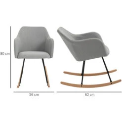 HOMCOM Fauteuil à Bascule Rocking Chair Grand Confort Accoudoirs Assise Dossier Garnissage Mousse Haute Densité Lin Gris 9 HOMCOM Fauteuil à Bascule Rocking Chair Grand Confort Accoudoirs Assise Dossier Garnissage Mousse Haute Densité Lin Gris -VIDAXL || Songmics Soldes 27741029 3