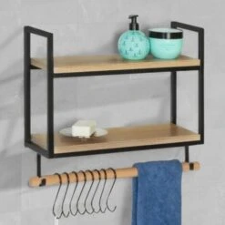 Etagère Murale Avec Crochets DETROIT Design Industriel -VIDAXL || Songmics Soldes 28045581 3