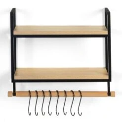 Etagère Murale Avec Crochets DETROIT Design Industriel -VIDAXL || Songmics Soldes 28045581 4