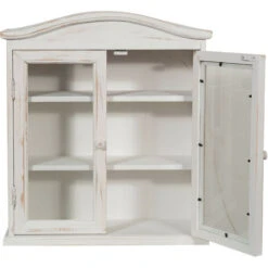 VITRINE EN BOIS FINITION BLANC ANTIQUE L42XPR15XH48 CM STYLE SHABBY -VIDAXL || Songmics Soldes 28088376 3