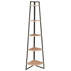 Étagère Angle Désert 5 Niveaux Bois Acier - Naturel