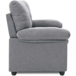 Canapé 2 Places En Tissu Gris Clair FENIX -VIDAXL || Songmics Soldes 28281854 4