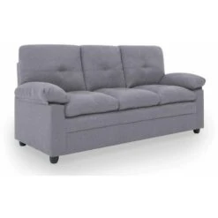 Canapé 3 Places En Tissu Gris Clair FENIX