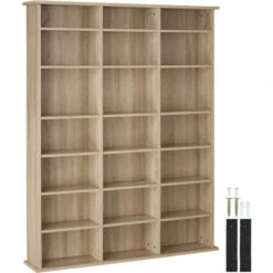 Étagère Bibliothèque Stevie 105,5x19x136,5cm - Etagere Pour CD, Meuble Pour CD, Meuble Range Pour CD