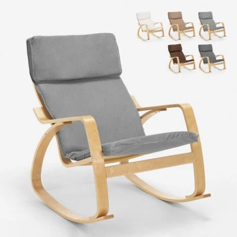 Fauteuil à Bascule Au Design Scandinave Ergonomique Aalborg Couleur: Gris Clair 3 Fauteuil à Bascule Au Design Scandinave Ergonomique Aalborg Couleur: Gris Clair