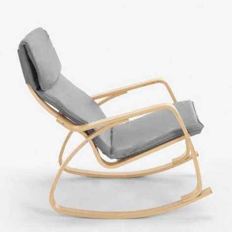 Fauteuil à Bascule Au Design Scandinave Ergonomique Aalborg Couleur: Gris Clair 6 Fauteuil à Bascule Au Design Scandinave Ergonomique Aalborg Couleur: Gris Clair – Image 4