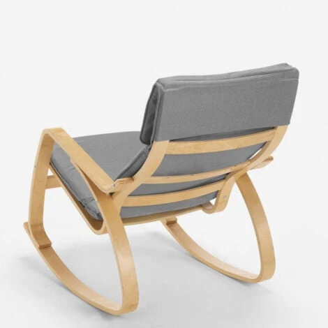 Fauteuil à Bascule Au Design Scandinave Ergonomique Aalborg Couleur: Gris Clair 7 Fauteuil à Bascule Au Design Scandinave Ergonomique Aalborg Couleur: Gris Clair – Image 5