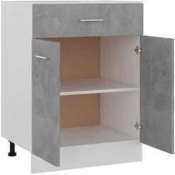 Armoire De Plancher à Tiroir Gris Béton 60x46x81,5 Cm Aggloméré VidaXL -VIDAXL || Songmics Soldes 29417869 4