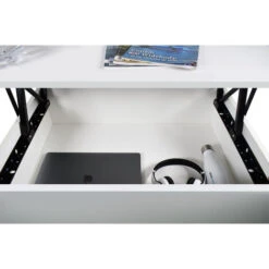 Table Basse Avec Unité De Rangement De Style Industriel Table Basse En Acier Et En Bois Moderne Avec étagère Relevable -VIDAXL || Songmics Soldes 29810035 5