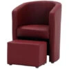 NUNO Fauteuil Cabriolet + Pouf En Simili Rouge - L 59 X P 63 X H 77 Cm -VIDAXL || Songmics Soldes 31955080 1