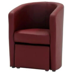NUNO Fauteuil Cabriolet + Pouf En Simili Rouge - L 59 X P 63 X H 77 Cm -VIDAXL || Songmics Soldes 31955080 4