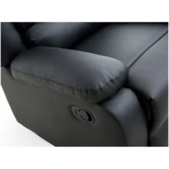 Canapé Relaxation Manuel 3 Places Simili Cuir DETENTE - Noir -VIDAXL || Songmics Soldes 32170244 5