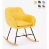 Fauteuil Patchwork à Bascule En Tissu Design Moderne Woodpecker Couleur: Jaune -VIDAXL || Songmics Soldes 32510731 1