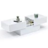 Table Basse Coulissante MARTA Bois Blanc -VIDAXL || Songmics Soldes 33360106 1