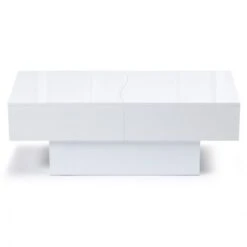 Table Basse Coulissante MARTA Bois Blanc -VIDAXL || Songmics Soldes 33360106 3