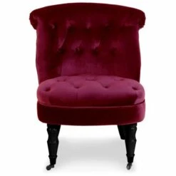 Paris Prix - Fauteuil Crapaud En Velours Naloje 76cm Bordeaux -VIDAXL || Songmics Soldes 33658971 2
