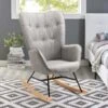 MEUBLES COSY Fauteuil à Bascule Chaise Loisir Et Repos Tissus Gris Pour Le Salon Salle à Manger Pieds Jardin Balcon E' Bois Métal -VIDAXL || Songmics Soldes 33860690 1
