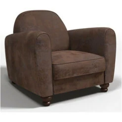 Fauteuil Club IKAINEN - Tissu Marron - Vintage - L 89 X P 81 X H 75 Cm -VIDAXL || Songmics Soldes 34108215 2