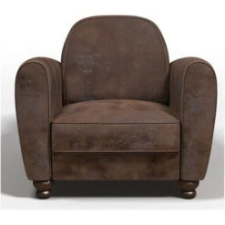 Fauteuil Club IKAINEN - Tissu Marron - Vintage - L 89 X P 81 X H 75 Cm -VIDAXL || Songmics Soldes 34108215 5