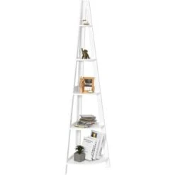 GOPLUS Etagere D'angle Multifonctionnelle A 5 Niveaux En Forme A, Etagere D’Echelle Moderne En MDF, Bibliotheque De Rangement Autoportante, Pour Bureau, Maison, Salle De Bain, 39 X 39 X 175 CM -VIDAXL || Songmics Soldes 34761815 2