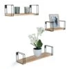 Lot De 3 étagères Murales LILY Bois Et Métal Design Industriel -VIDAXL || Songmics Soldes 34878071 1
