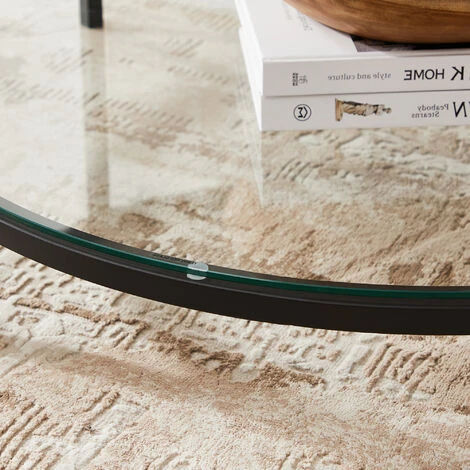 VASAGLE Table Basse, Table De Salon, Table Canapé Apéro, Façon Marbre, Support En Verre Trempé, Facile à Assembler, Pour Salon, Style Moderne, Blanc Marbré Et Noir LCT071B13 Par SONGMICS 5 VASAGLE Table Basse, Table De Salon, Table Canapé Apéro, Façon Marbre, Support En Verre Trempé, Facile à Assembler, Pour Salon, Style Moderne, Blanc Marbré Et Noir LCT071B13 Par SONGMICS – Image 3