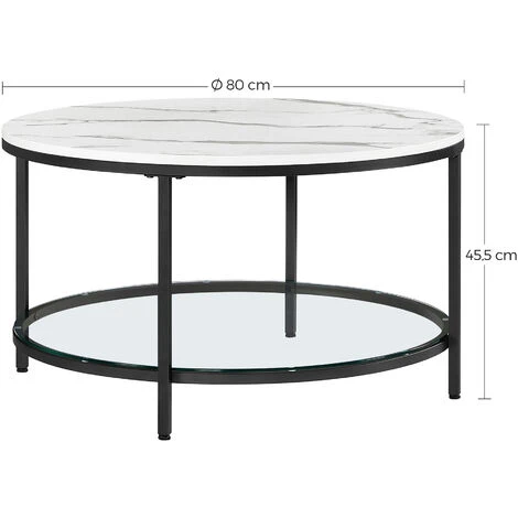 VASAGLE Table Basse, Table De Salon, Table Canapé Apéro, Façon Marbre, Support En Verre Trempé, Facile à Assembler, Pour Salon, Style Moderne, Blanc Marbré Et Noir LCT071B13 Par SONGMICS 7 VASAGLE Table Basse, Table De Salon, Table Canapé Apéro, Façon Marbre, Support En Verre Trempé, Facile à Assembler, Pour Salon, Style Moderne, Blanc Marbré Et Noir LCT071B13 Par SONGMICS – Image 5