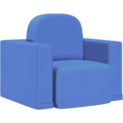 Canapé Pour Enfants 2 En 1 Bleu Similicuir VidaXL